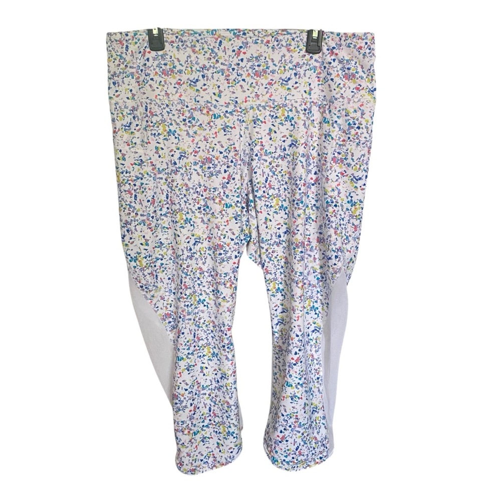Old Navy High Waisted PowerSoft Mesh Panel Crop Leggings Size XXL Ice Cream